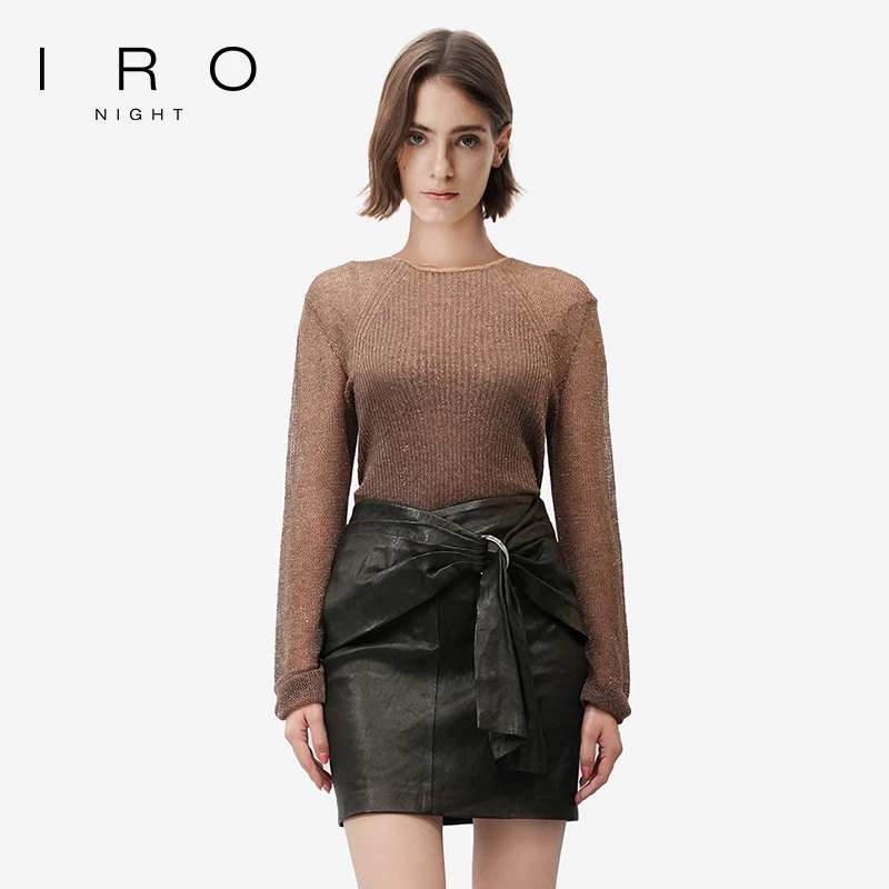 IRO Night 【谷爱凌同款】细闪薄针织打底衫女长袖针织衫高级感