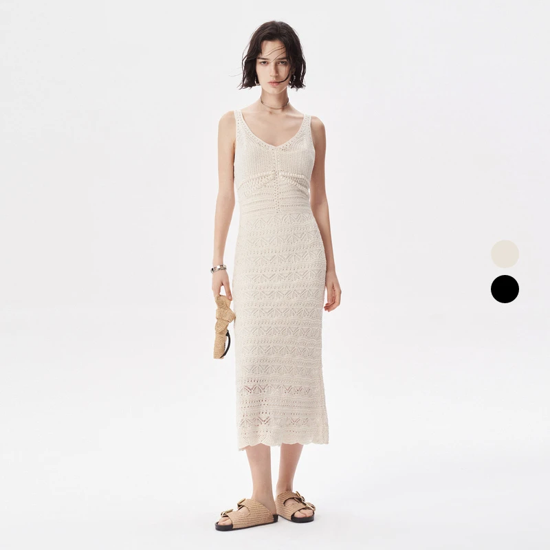 IRO Night【吴谨言同款】钩织背心式连衣裙镂空法式度假