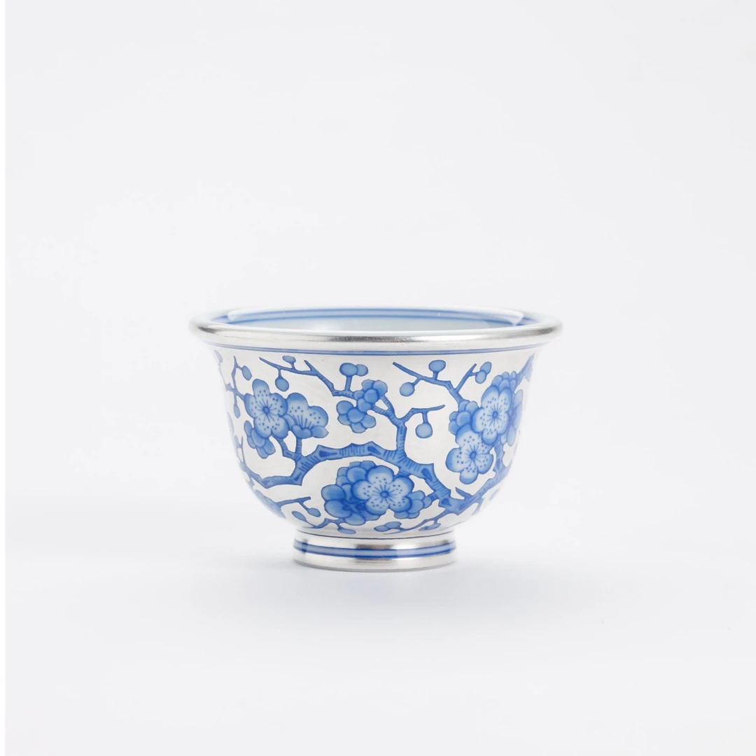 MXQY75达观紫器【詺兮清窑】铭清堂·银地梅花小压手40景德镇瓷尚古