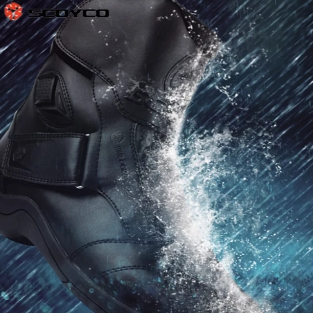 赛羽冬季摩托车防水靴防雨靴子防摔越野骑行靴鞋子骑士护具MBT011