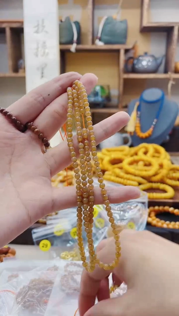 【闪购商品】和田玉（糖玉）手链未镶嵌H164糖料4mm（半）