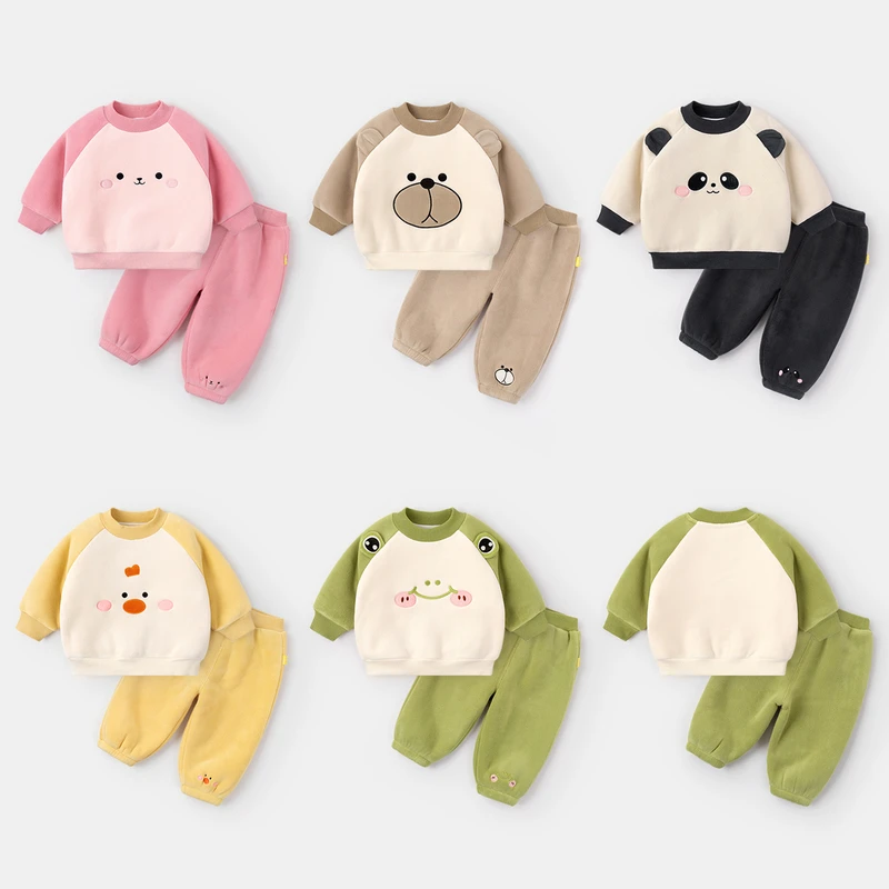 【现货】嘟嘟家儿童冬季卡通加厚加绒女童洋气套装DSG123DCF434