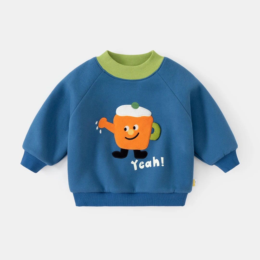 【卡通刺绣】宝宝卫衣冬装加绒男童拜年服冬加厚女童童装新年衣服