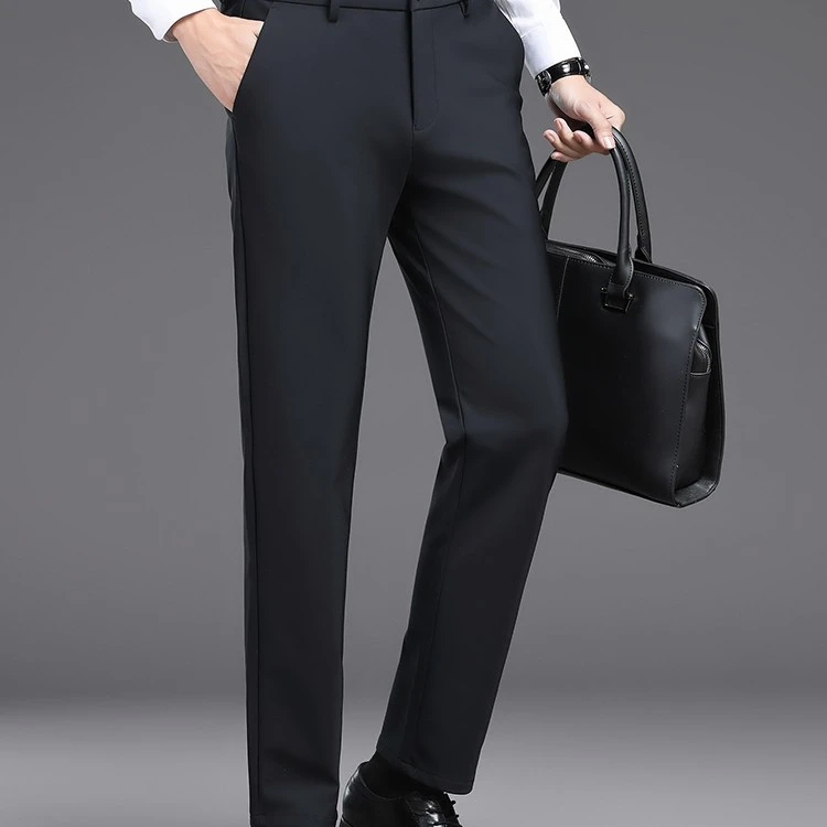 布凡专属 1秋冬加厚男士商务休闲裤高弹免烫修身直筒裤