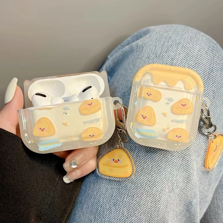 ins奶油黄色芝士适用airpods pro2耳机保护套airpods3苹果蓝牙壳