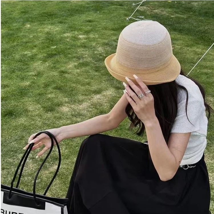 夏季新款轻薄遮阳防晒帽子女草帽百搭时尚礼帽复古休闲盆帽户外
