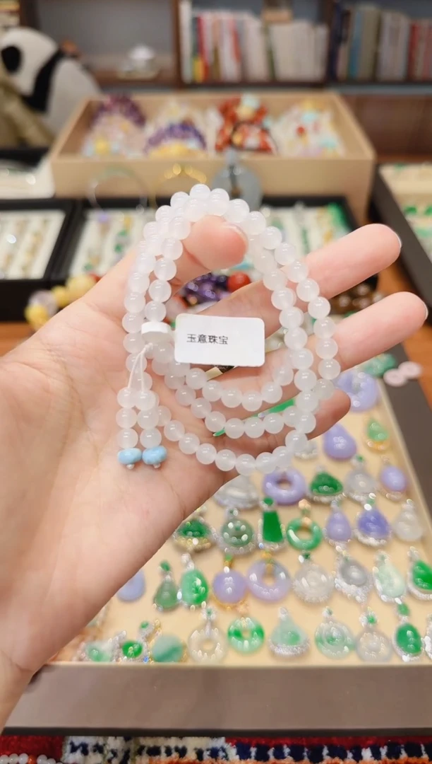 【闪购商品】和田玉手串未镶嵌白玉和田玉手串三圈6