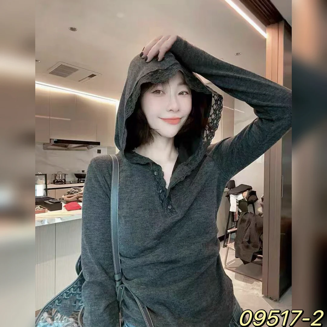 09517-2（部分无水洗唛，介意慎拍）SANFAN新款连帽T恤