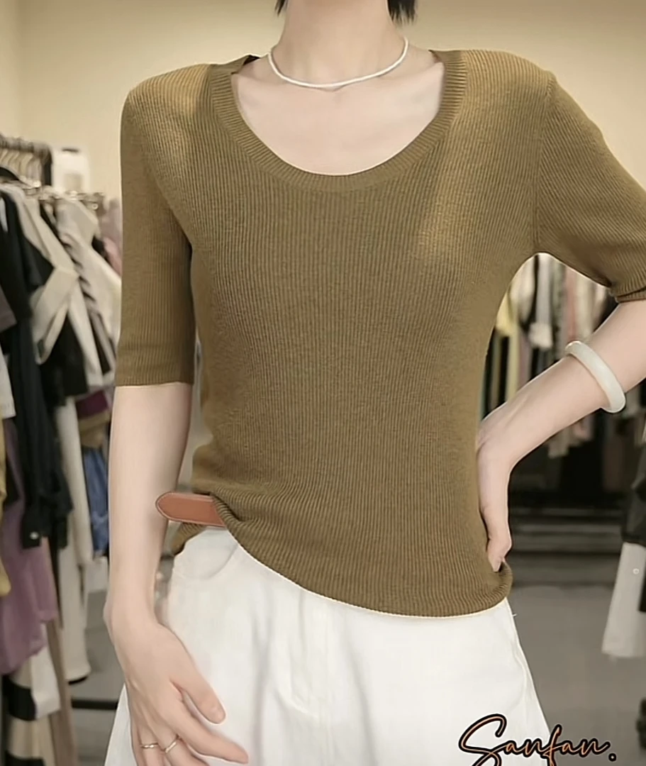 5477（部分无水洗唛，介意慎拍）SANFAN新款针织衫