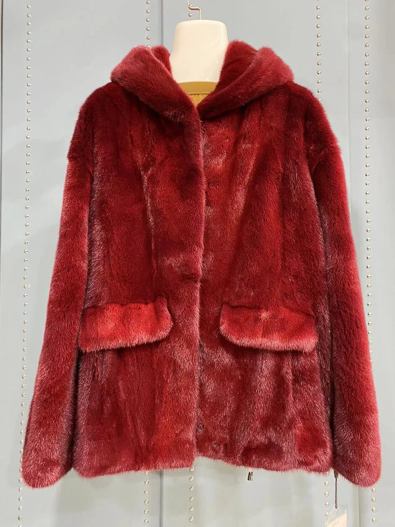 2024新款安哥拉红女生直板休闲大码外套