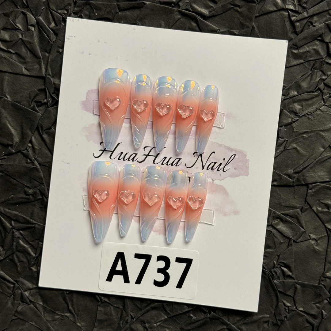 【A737】花花纯手工~辣妹甜酷Y2K欧美法式渐变ins风穿戴甲