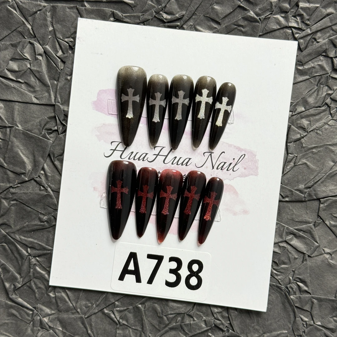 【A738】花花纯手工~辣妹甜酷Y2K欧美法式渐变ins风穿戴甲