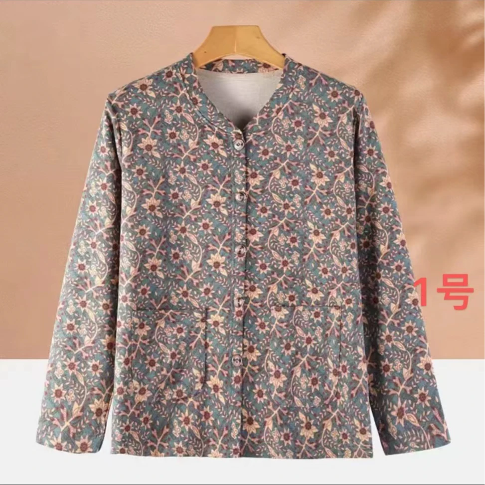 尾单中老年春秋女士开衫打底外套2407