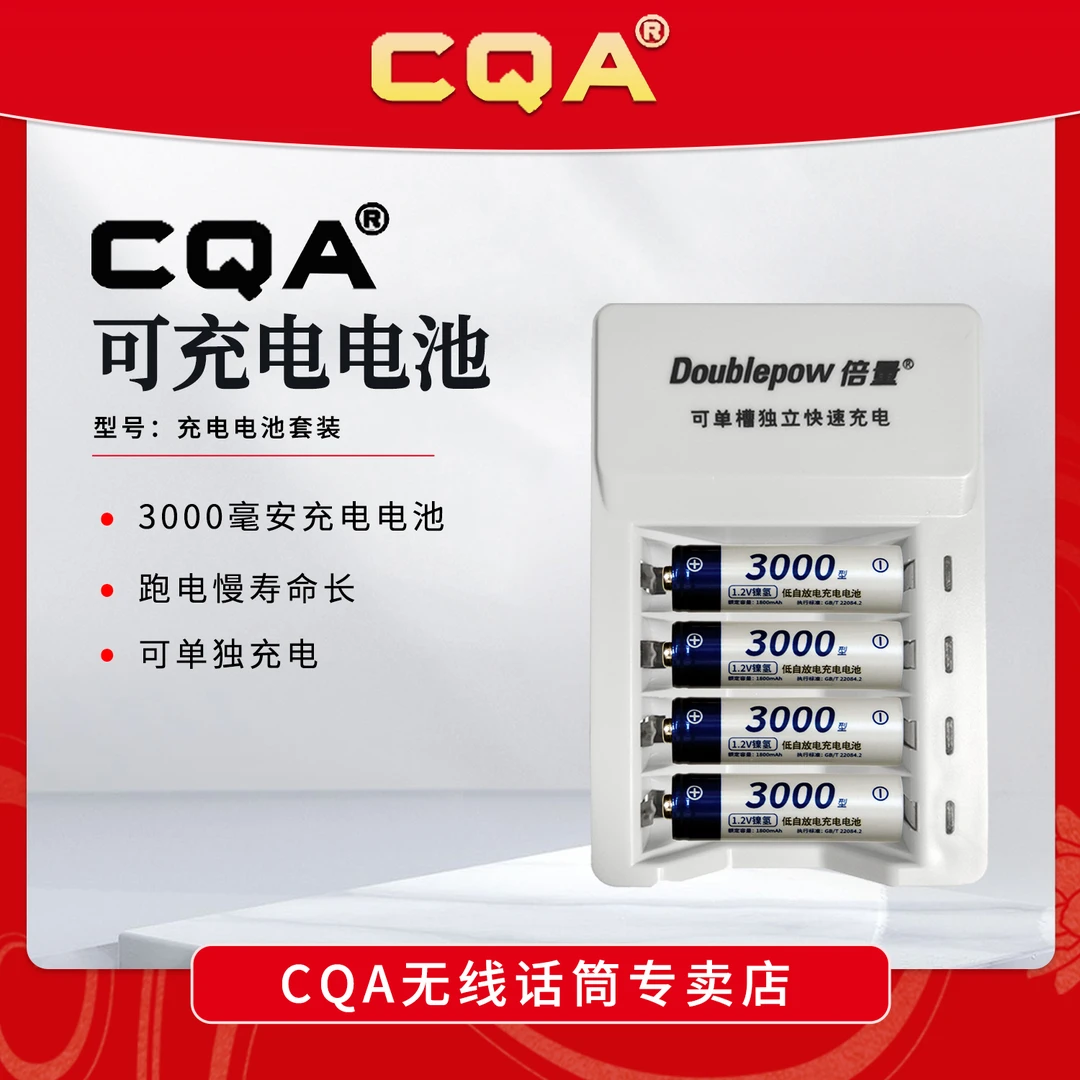 3000毫安可充电电池套装,质量安全可靠极速充电设计