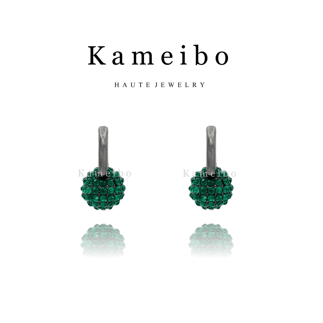 kameibo/卡镁铂 铜合金耳饰Ka·暮绿DK5236高级感网红气质时尚轻奢百搭耳扣耳环