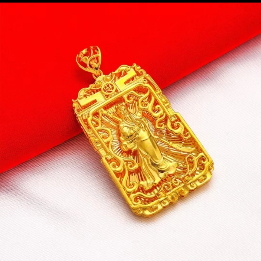 合金吊坠 《关公吊坠》2024新品时尚 金色 大气百搭挂坠