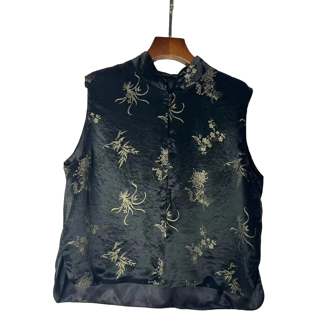 朱总原创设计2024076新款时尚醋酸马夹