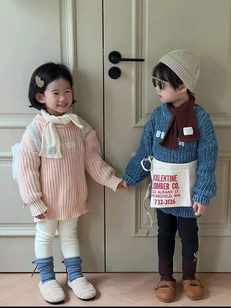 239029（现货）韩版儿童BET混纺编织毛衣