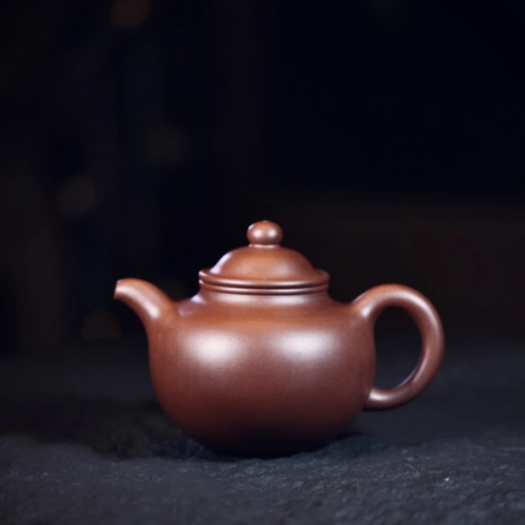 李小龙紫砂作品大亨掇球 紫泥420cc