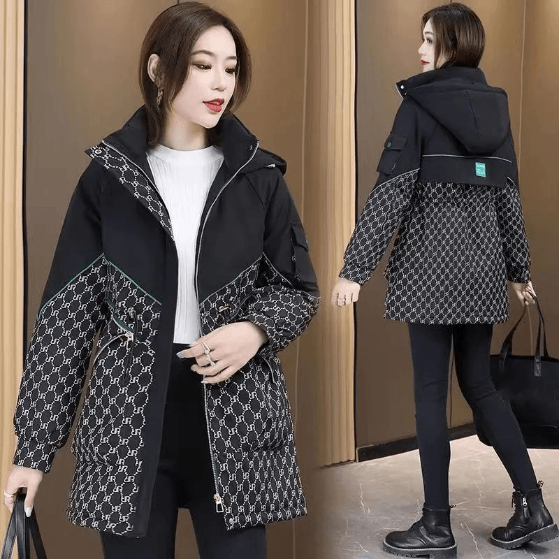 棉衣女中长款2023新款上档次冬季加绒加厚棉袄厚防寒保暖棉服