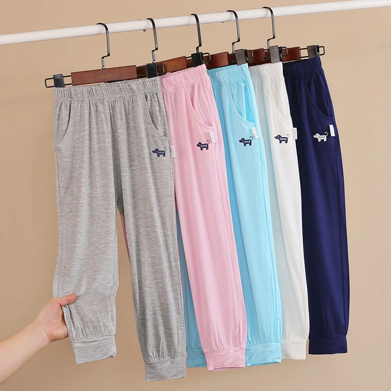 儿童莫代尔薄卫裤春夏童装男宝宝休闲宽松长裤中大童运动防蚊晒裤