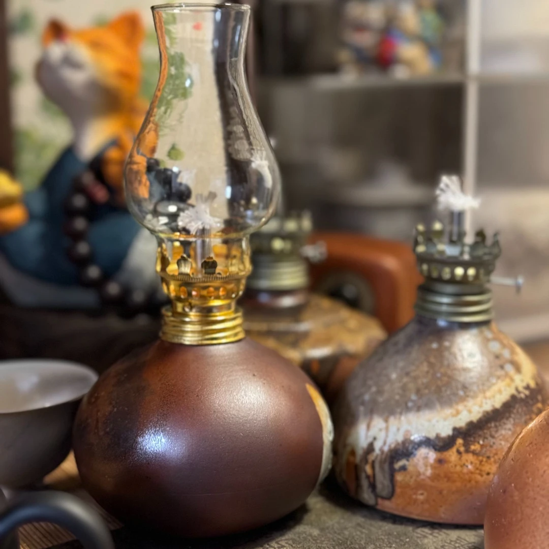 【爱茶酱专属】 【估清微瑕】柴烧酥油灯 油灯 使用后不退换