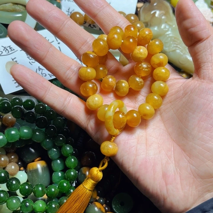 蛇纹石玉手链合金