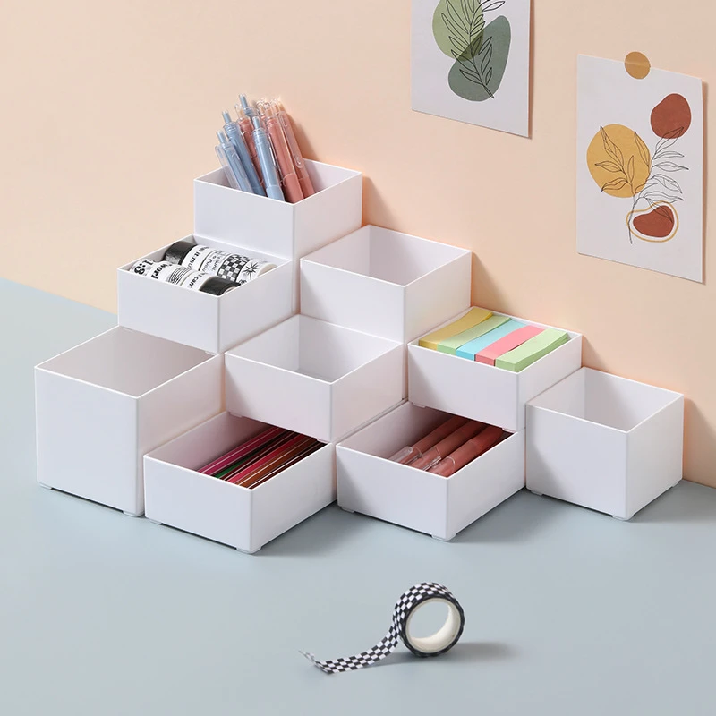 抽屉收纳盒内置桌面杂物办公文具整理盒子学生马克笔彩笔收纳神器