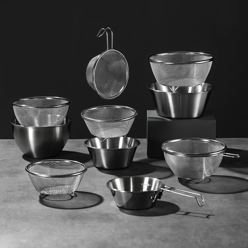 304不锈钢双层沥水盆沙拉盆拌菜盆上菜碗厨房烘培搅拌馅料打蛋盆