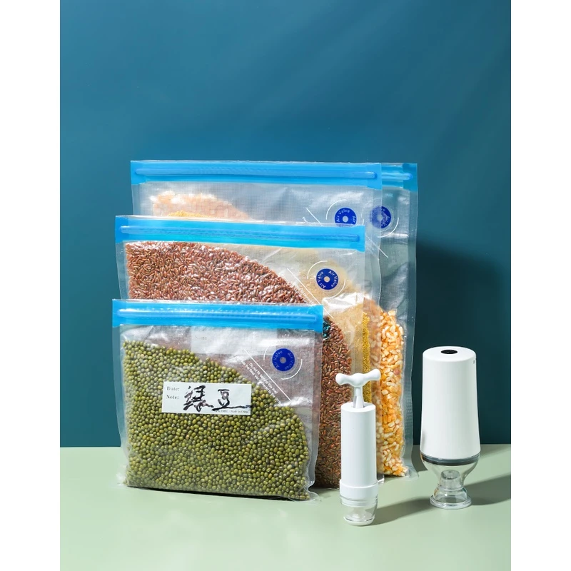 抽真空保鲜袋抽气食品压缩袋加厚密封冷藏袋密实袋大中小款 5只装