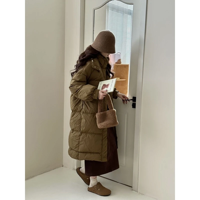 【冬日烤奶】2023长款加厚时尚韩版休闲90绒羽绒服R8026