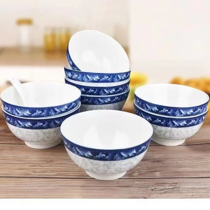 直播浮力5英寸吃饭碗景德镇碗青花瓷面碗陶瓷家用米饭碗中式餐具