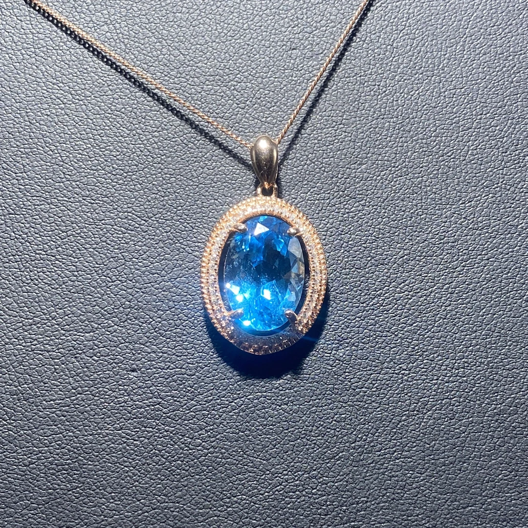 天然托帕石吊坠10*14