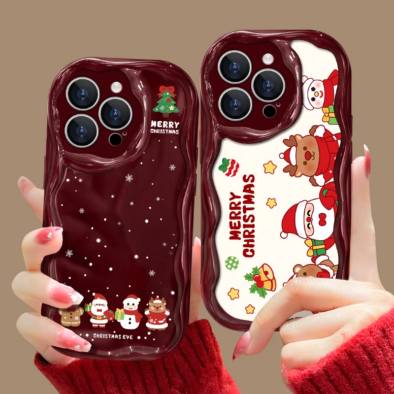 【奶油框硅胶壳】圣诞老人苹果14/15pm手机壳iPhone13硅胶6sp