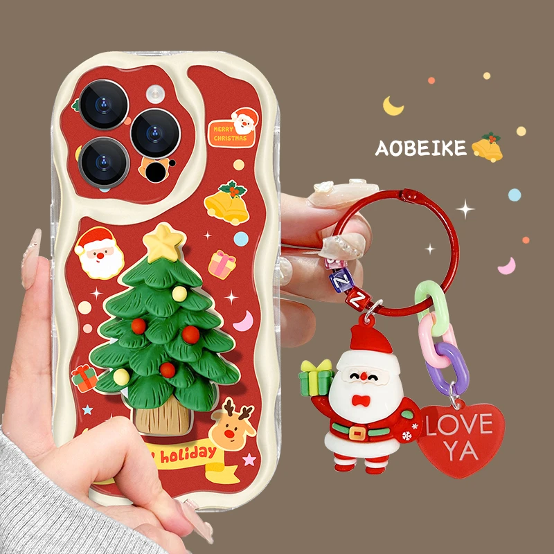 【奶油框硅胶壳】苹果华为vivo荣耀oppo小米iPhone圣诞树手机壳