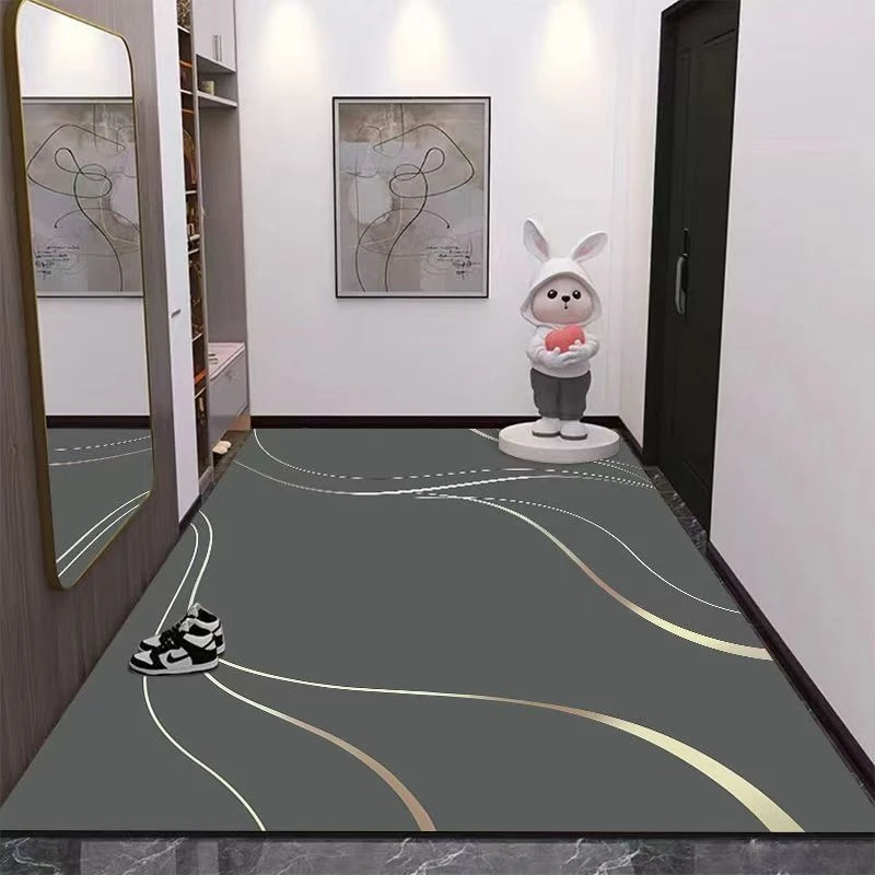 高档硅藻泥门口地毯客厅地垫入户门厕所吸水地垫防滑入门垫子布艺