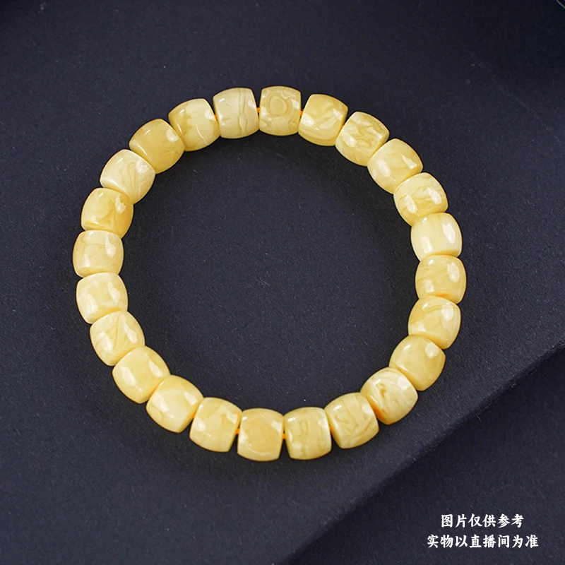 9mm+蜜蜡俄料手串直切素圈手串天然原矿多样性发其中一件无优化E