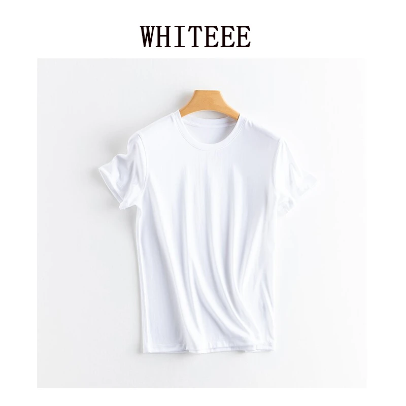 “四季小白”新疆长绒棉/美国杜邦莱赛尔纤维圆领、V领白色短袖T恤