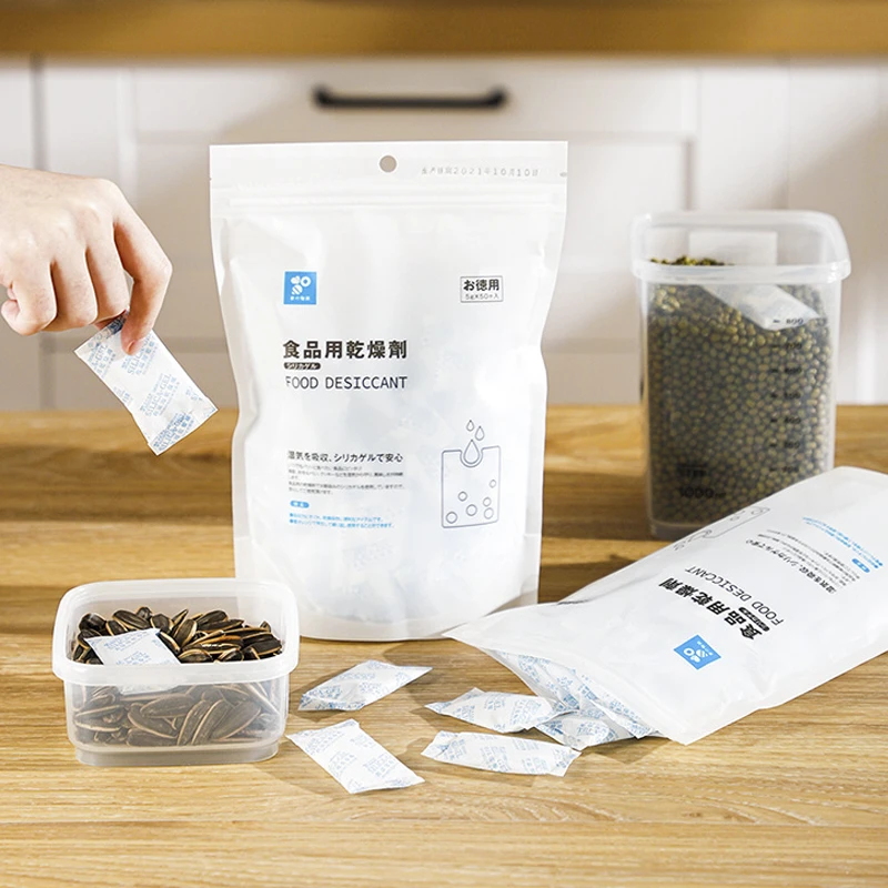 日本硅胶干燥剂小包食品专用防潮防霉家用坚果茶叶杂粮除湿脱氧剂