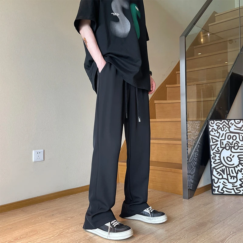 大白鲨CleanFit夏季休闲裤男宽松情侣小西裤凉感垂坠潮流百搭阔腿