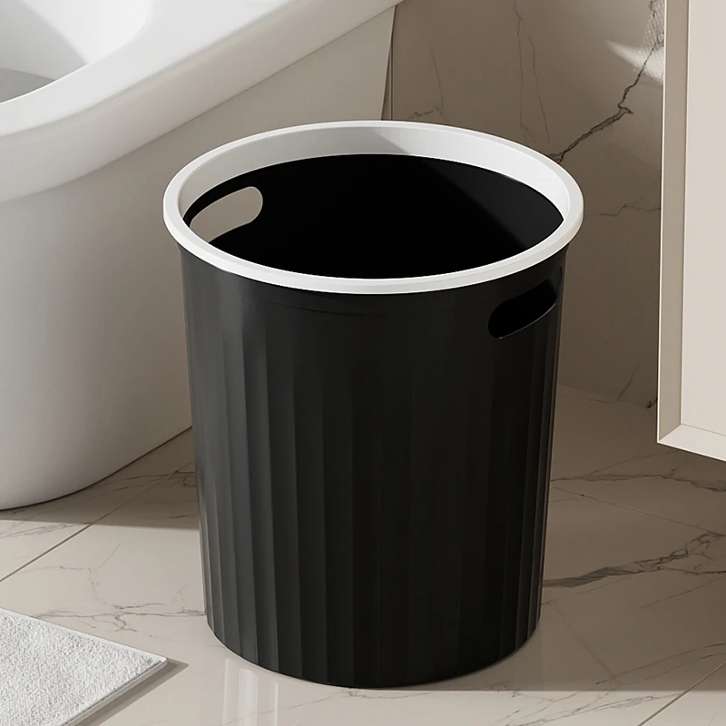 轻奢垃圾桶高颜值家用大客厅卧室无盖收纳废纸桶容量加厚压圈设计