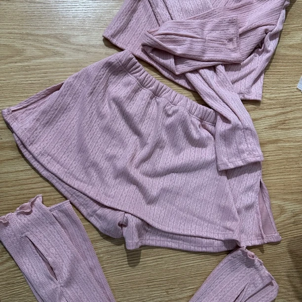 芭蕾舞三件套护腿，裙裤，上衣长袖瑜伽女士秋冬气质休闲紫色时尚