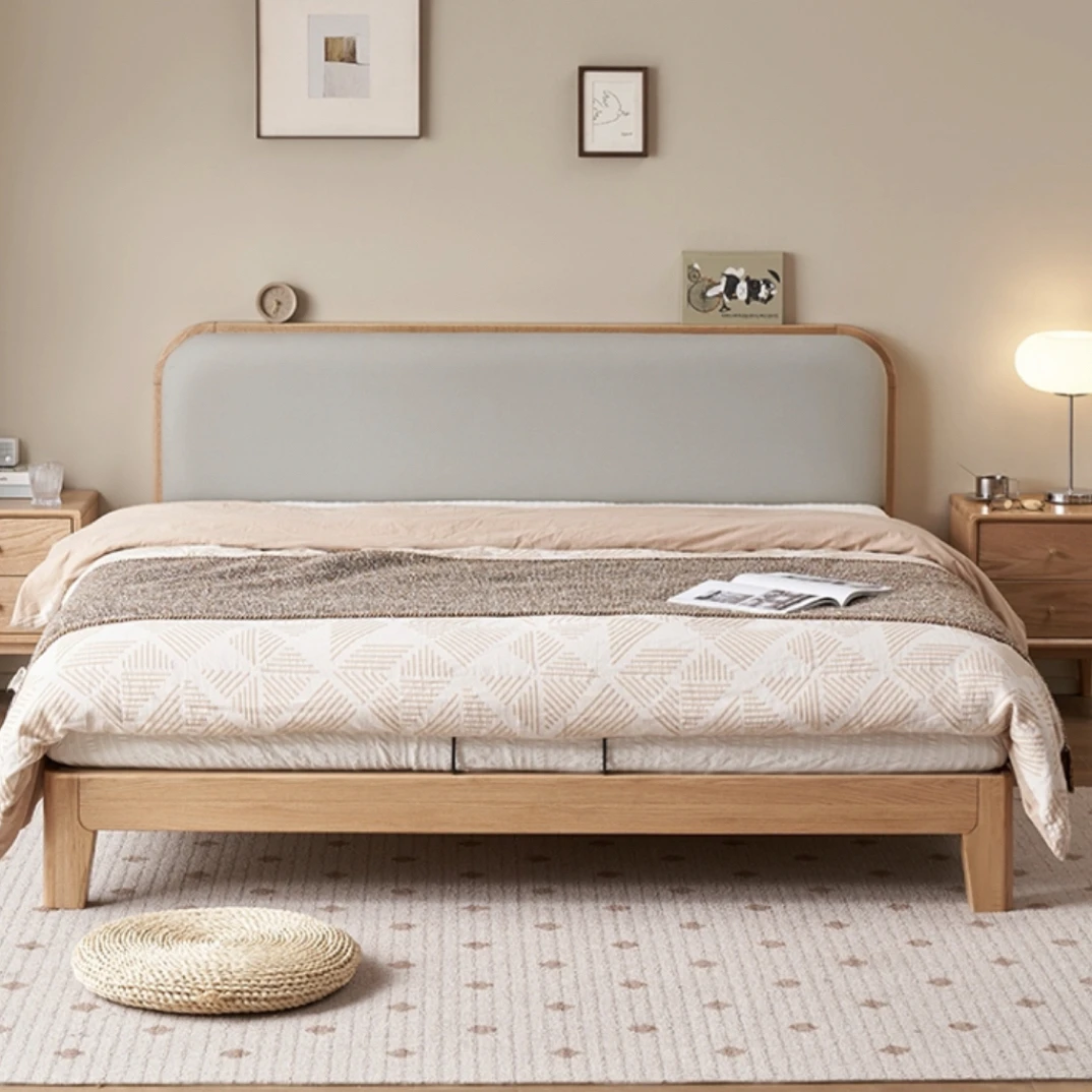 床双人床橡木实木床1.8双人大床P4016(包邮不安装)