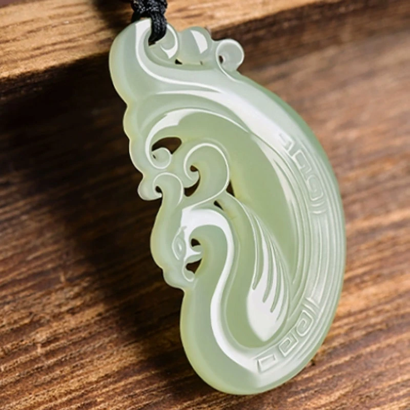 和田玉龙凤吊坠祥龙凤凰情侣款玉石饰品玉佩玉牌玉器项坠