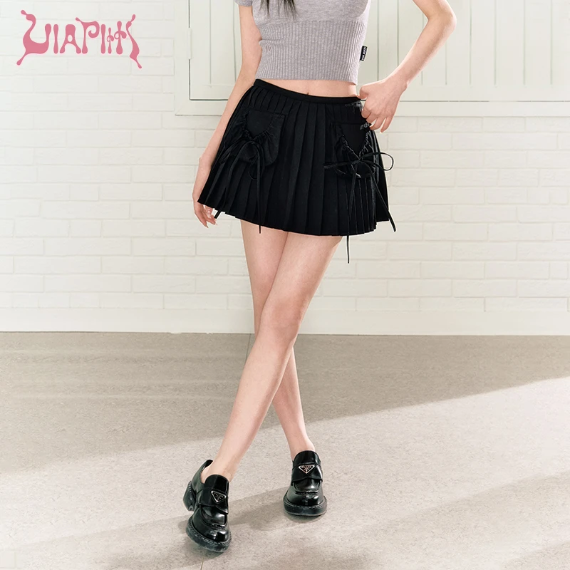 ViaPitti【官方专属】时尚休闲百搭显瘦口袋蓬蓬褶皱短裙V23BS175