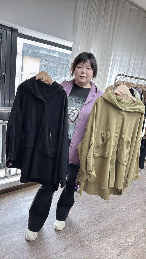 AGE15105牛仔连帽外套