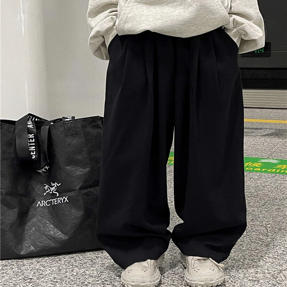 【秋日上新】儿童韩国版宽松直筒阔腿卫裤港风潮流百搭垂感十足