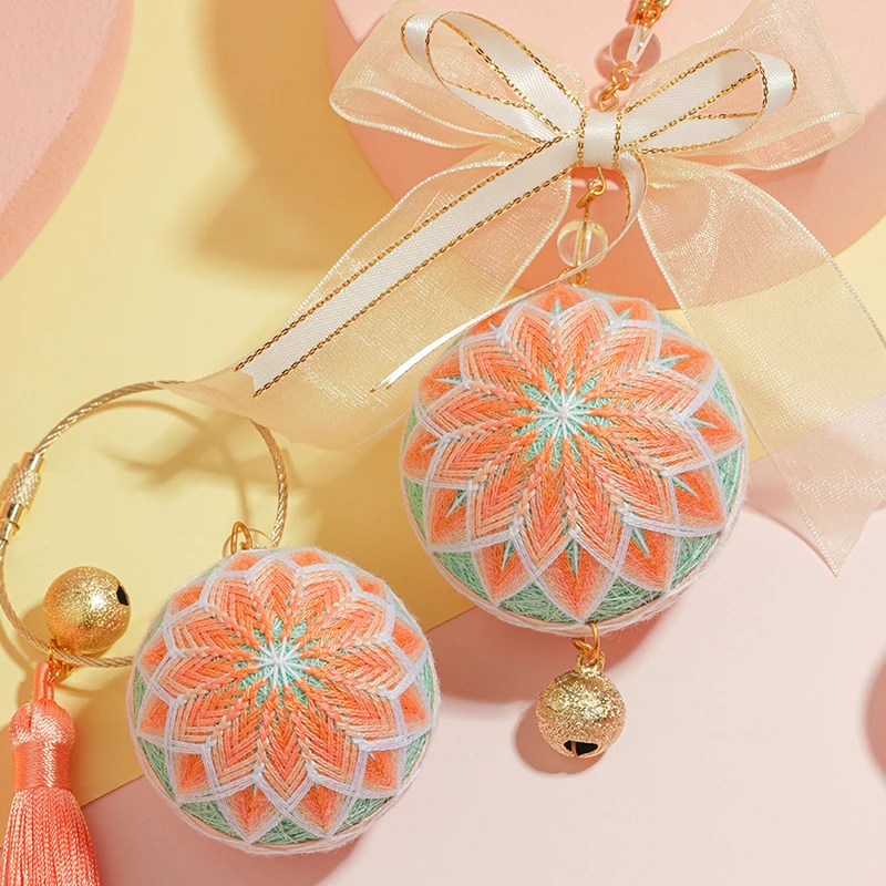 手工刺绣diy手鞠球材料包挂绳钥匙扣平安福手球节日礼物送男友