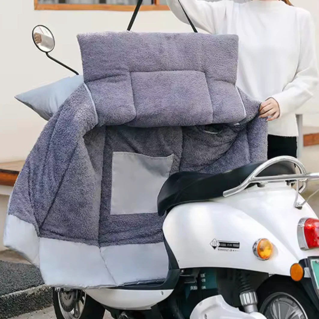 【粉思团浮力】电动摩托车通用防风防雨防水特大特厚挡风被