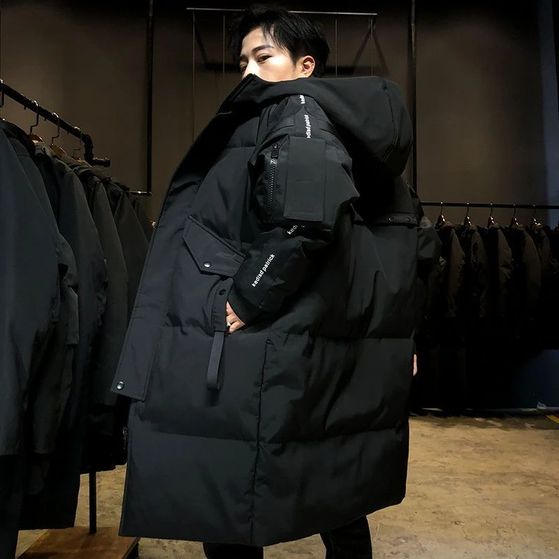 波司豋反季2023新款过膝派克服加厚中长款男士羽绒服冬季白鸭绒外